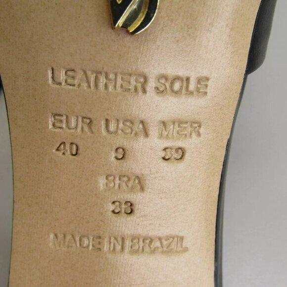 NEW VICENZA Womens Square-Toe Heels Cushioned Slip-On Heel Strap Black Size 9 - Picture 6 of 9